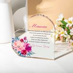 Plaque Acrylique Personnalisée avec Texte et Motif de Fleur Cadeau Anniversaire Fête des Mères pour Maman Grand-Mère