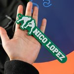 Personalised 3D Printed Wrestling Pattern Name Tag with Stainless Steel Loop Birthday Backpack Accessories Team Gift for Wrestling Fans Athletes