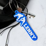 Personalised 3D Printed Wrestling Pattern Name Tag with Stainless Steel Loop Birthday Backpack Accessories Team Gift for Wrestling Fans Athletes