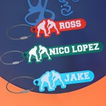 Personalised 3D Printed Wrestling Pattern Name Tag with Stainless Steel Loop Birthday Backpack Accessories Team Gift for Wrestling Fans Athletes