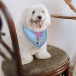 Personalized A Girl & Her Dogs Have Unbreakable Bond 3D Cartoon Design Soft Pet Bandana with Name Birthday Gift for Pet Lovers