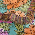 Personalized Colorful Bohemia Retro Flower Design Soft Throw Blanket with Name and Tassels Home Decor Mother's Day Birthday Gift for Mom Grandma