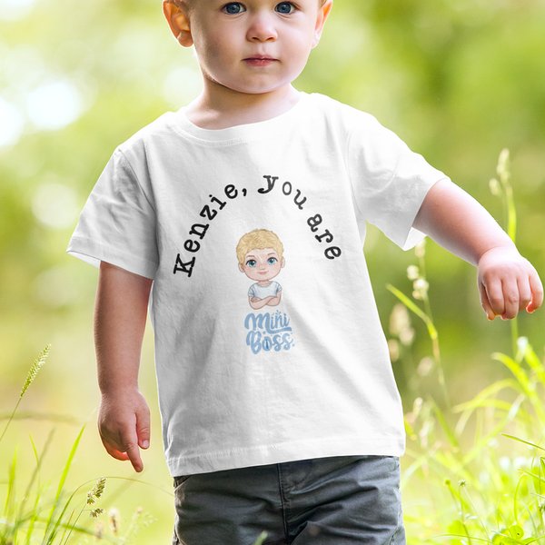 Personlig Mini Boss Cartoon Character Kid T-skjorte Genser Genser med hettegenser med navn Barnas dag Tilbake til skolen Bursdagsgave til gutter Jenter