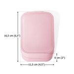 Personalisiertes Cartoon-Figur PU-Leder Schmuckkästchen mit LED Schminkspiegel Dreifarbig Einstellbar Reise Geburtstag Geschenk für Damen