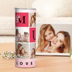 Personalisierte Liebe Sie Mom 6 Fotos 20 oz Skinny Becher mit Strohhalm Muttertag Geburtstag Geschenk für Mama Oma