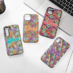 Personligt Bohemian Retro Floral Slim Phone Case för iPhone Samsung med namn Elektroniska tillbehör Födelsedag Mors dag Present för kvinnor