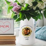 Corona de flores personalizada Foto florero de cerámica con el nombre y el título Decoración del hogar Día de la Madre Cumpleaños Regalo para Mamá Abuela Familia 1
