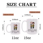Taza de cerámica personalizada con nombres y texto de globos de dibujos animados regalo de San Valentín para parejas 8