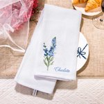 Personalisierte Aquarell Geburt Blume 100% Baumwolle Waffel Geschirrtuch mit Namen Küche Dekor Geburtstag Muttertag Geschenk für Frauen