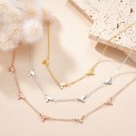 Personalized Dainty 1-5 Heart Pendants Necklace Family Jewelry with Engraved Name Anniversary Birthday Mother's Day Gift for Women