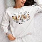 Personlig Happy Mother's Day 3-7 Photos Grandma T-skjorte Sweatshirt Hoodie med navn Morsdagsgave til mamma bestemor