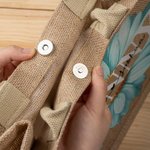 Personalized Light Blue Daisy Large Capacity Jute Tote Bag with 1-8 Names Mother's Day Birthday Gift for Mom