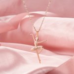 Personalized Dainty Ballerina Girl Necklace Women Jewellery with Engraved Name Anniversary Birthday Gift for Ballerina