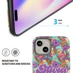 Personligt Bohemian Retro Floral Slim Phone Case för iPhone Samsung med namn Elektroniska tillbehör Födelsedag Mors dag Present för kvinnor