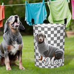 Cesta de gran capacidad con asa y nombre personalizada con foto de mascota a cuadros multicolor Regalo de inauguración de la casa para amantes de las mascotas