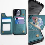 Personalized Watercolor Cartoon Girl Birth Flower Book Leather Flip Wallet Phone Case with Name and RFID Blocking Card Holder Birthday Gift for Women