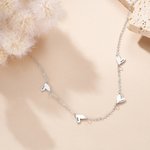 Personalized Dainty 1-5 Heart Pendants Necklace Family Jewelry with Engraved Name Anniversary Birthday Mother's Day Gift for Women