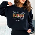 Personlig Happy Mother's Day 3-7 Photos Grandma T-skjorte Sweatshirt Hoodie med navn Morsdagsgave til mamma bestemor