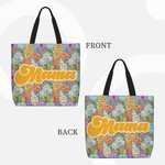 Bolsa de asas personalizada Bohemia Retro Floral Reutilizable con Apodo y Compartimentos Regalo de Cumpleaños Día de la Madre para Mujer