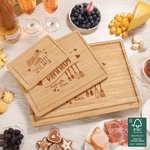 Personalisiertes Herz Floral Kitchenware FSC Bambus Charcuterie Schneidebrett mit Saft Rille Muttertag Hochzeit Housewarming Geschenk für Familie