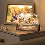 Personlig Happy Mother's Day Akryl LED-nattlys med navn og trebunn Skrivebordsdekorasjon Mors dag Bursdagsgave til mor bestemor