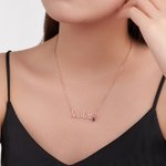 Collana con nome personalizzato e pietra di nascita a cuore Regalo di San Valentino, compleanno, anniversario per le donne