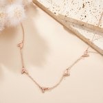 Personalized Dainty 1-5 Heart Pendants Necklace Family Jewelry with Engraved Name Anniversary Birthday Mother's Day Gift for Women