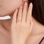 Personlig Dainty Heart Birthstone Zircon Promise Ring med gravert navn Bursdag Morsdag Bryllupsgave til kvinner
