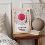 Personalisierte Vinyl-Schallplatte Songtexte drucken hölzerne Fotorahmen hängende Schriftrolle mit Namen und Text Home Dekoration Geburtstagsgeschenk für Musikliebhaber Freund