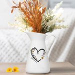 Vase en Céramique Personnalisé avec 1-6 Noms et Fleurs de Naissance Décoration d'Intérieur Cadeau Anniversaire Fête des Mères pour Maman Grand-mère