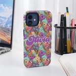 Personligt Bohemian Retro Floral Slim Phone Case för iPhone Samsung med namn Elektroniska tillbehör Födelsedag Mors dag Present för kvinnor