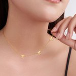 Personalized Dainty 1-5 Heart Pendants Necklace Family Jewelry with Engraved Name Anniversary Birthday Mother's Day Gift for Women