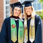 Personlig flerfarget glitterskjerf med bilde og navn til avgangsklassen 2025 Graduation Keepsake-gave til avgangsklassekamerater