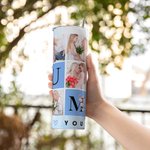 Personalisierte Liebe Sie Mom 6 Fotos 20 oz Skinny Becher mit Strohhalm Muttertag Geburtstag Geschenk für Mama Oma