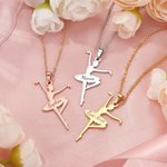Personalized Dainty Ballerina Girl Necklace Women Jewellery with Engraved Name Anniversary Birthday Gift for Ballerina