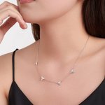 Personalized Dainty 1-5 Heart Pendants Necklace Family Jewelry with Engraved Name Anniversary Birthday Mother's Day Gift for Women