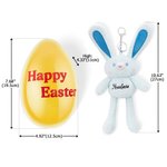 Personalised Stretchable Plush Bunny Keychain and Fillable Jumbo Easter Egg Set with Name Party Favor Egg Hunting Easter Hamper Gift for Boys Girls