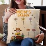 Personlig fødselsblomsthage tegneserie karakter kaste putetrekk med navn flerfarget hjemmedekorasjon mors dag takknemlighet gave til bestemor mamma