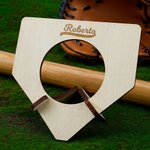 Porta trofeo personalizzato in legno con testo inciso per casa di baseball regalo significativo per allenatori e atleti