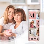 Personalisierte Liebe Sie Mom 6 Fotos 20 oz Skinny Becher mit Strohhalm Muttertag Geburtstag Geschenk für Mama Oma