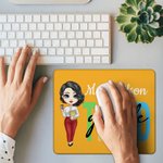Personalized Cartoon Grade Teacher Non-slip Mouse Pad with Name Multicolor Computer Accessories Appreciation Back to School Gift for Teacher