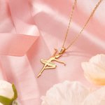 Personalized Dainty Ballerina Girl Necklace Women Jewellery with Engraved Name Anniversary Birthday Gift for Ballerina