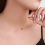 Personalized Dainty 1-5 Heart Pendants Necklace Family Jewelry with Engraved Name Anniversary Birthday Mother's Day Gift for Women