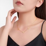 Personalized Dainty 1-5 Heart Pendants Necklace Family Jewelry with Engraved Name Anniversary Birthday Mother's Day Gift for Women