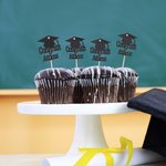 Personalized Graduation Cap Congrats Cupcake Toppers with Name and Tassel Set of 12 Graduation Party Biscuit Cake Decor Gift for Graduates