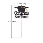 Personalized Graduation Cap Congrats Cupcake Toppers with Name and Tassel Set of 12 Graduation Party Biscuit Cake Decor Gift for Graduates