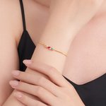 Personalisierte 2-7 rechteckige Geburtssteine Zickzack-Armband mit Zirkon zierlichen Schmuck Geburtstag Muttertag Geschenk für Frauen