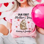 Personalisierte niedlichen Bären Katze Hirsch Tier Design 100% Baumwolle T-shirt Baby Bodysuit mit Namen unsere erste Muttertag Geburtstag Geschenk für Baby Mama