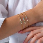 Personalisierte 2-7 rechteckige Geburtssteine Zickzack-Armband mit Zirkon zierlichen Schmuck Geburtstag Muttertag Geschenk für Frauen