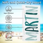 Personalised Multicolour Name Oversized Quick Dry Beach Towel Travel Essentials Summer Holiday Gift for Family Friends